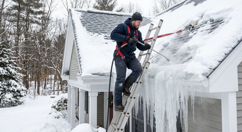 Roof Ice Dam Removal in Oklahoma City, OK