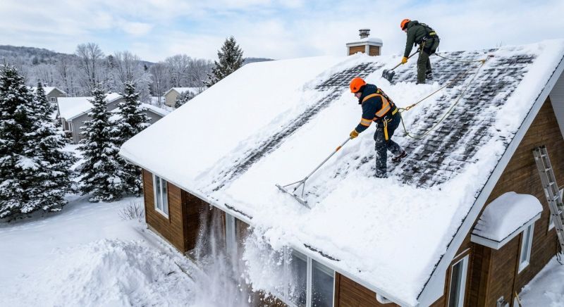Roof Snow Raking in Long Island, NY